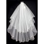 Veil - Pearl Embellishment - Multiple Layers with Finished Hem - 40" - VL-V127IV